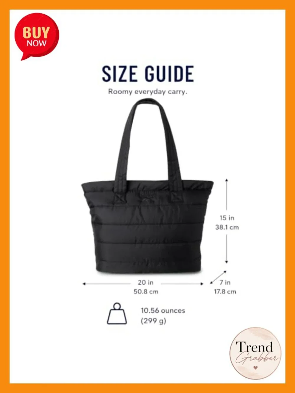 Lightweight Quilted Puffer Tote Bag with Zipper for Travel Work
